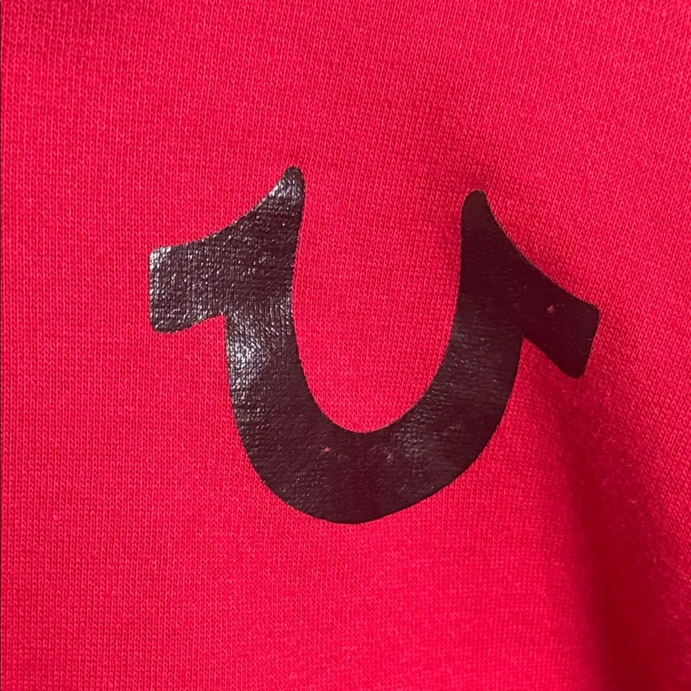 True Religion Y2K Red Zip Hoodie Graphic Logo Sweatshirt‎ L